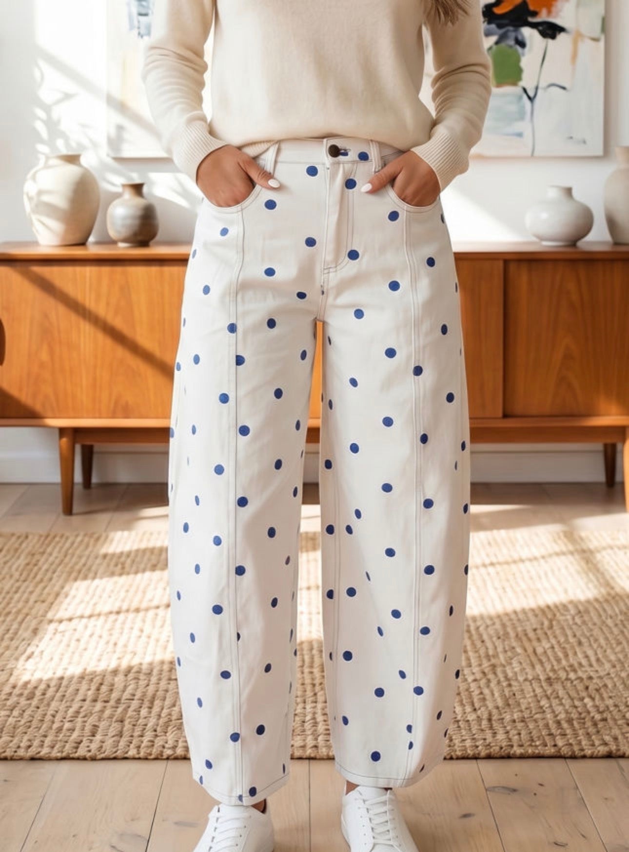 *PREORDER* Polka Dot Barrel Jeans