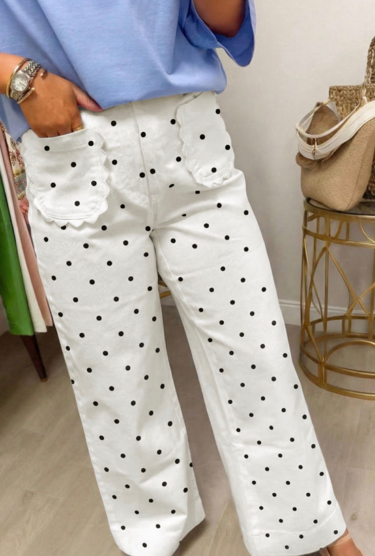 *PREORDER* Scallop Polka Dot Pants