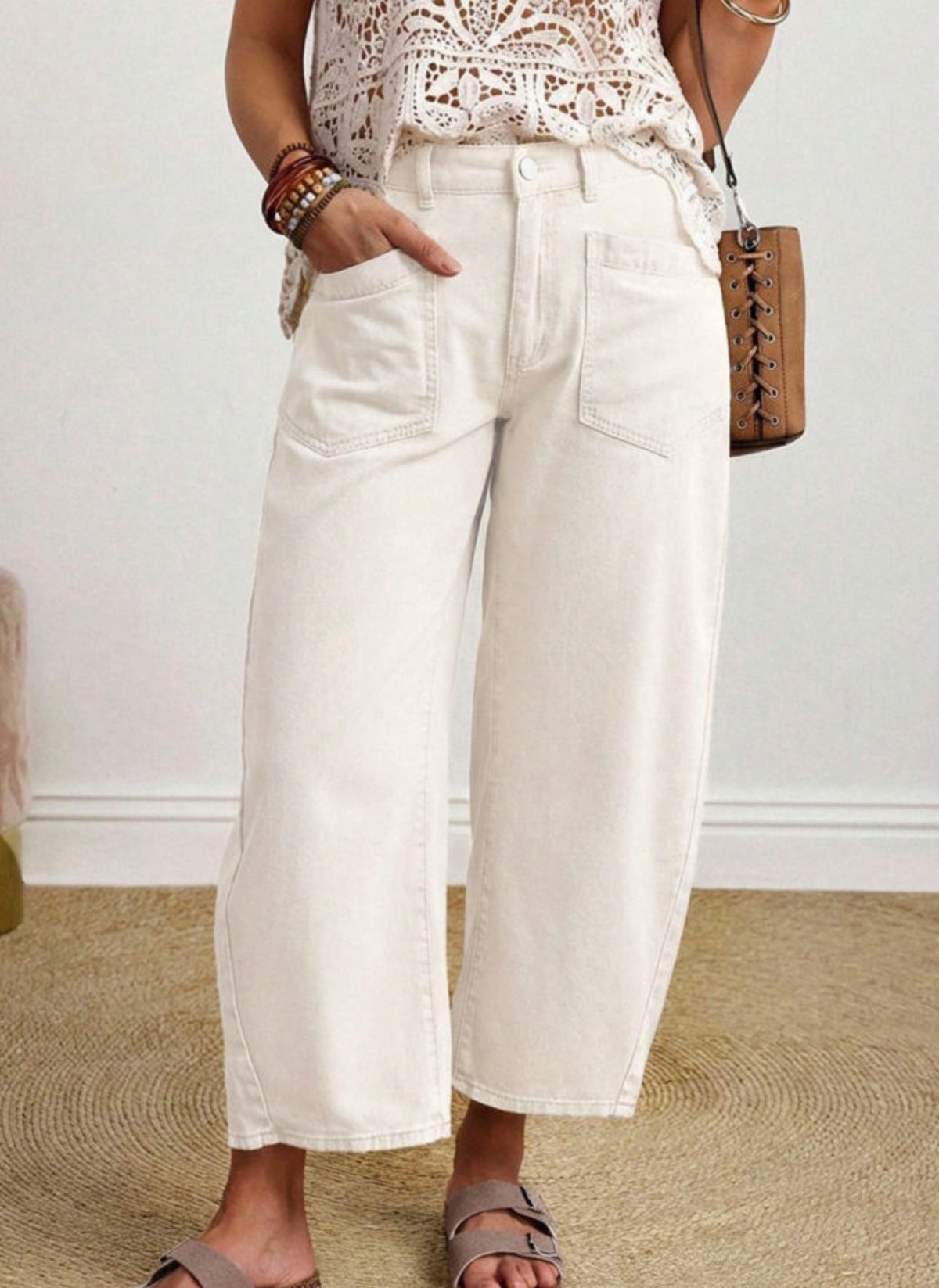 *PREORDER* White Barrel Jeans