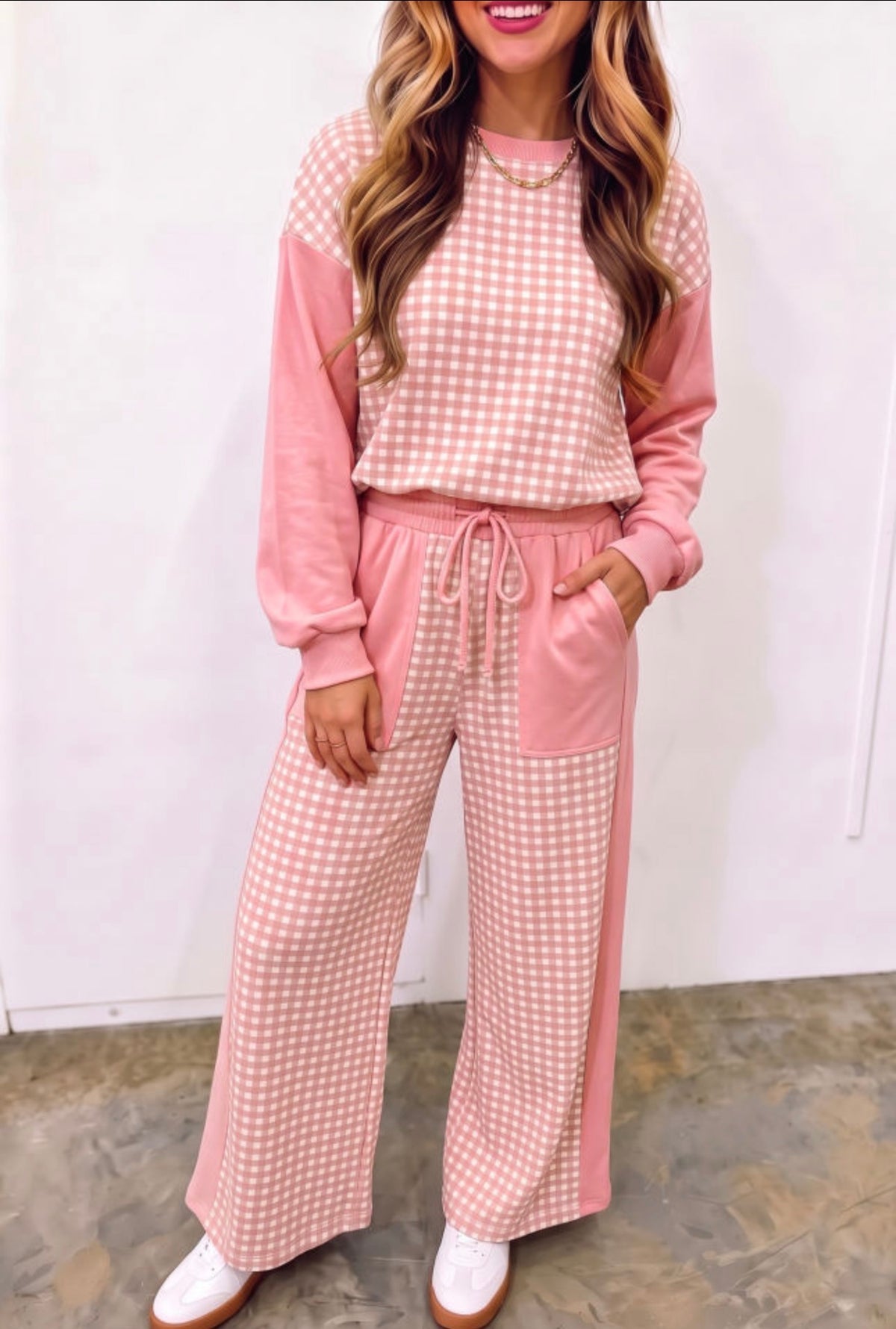 *PREORDER* Gingham Patchwork Pants Set