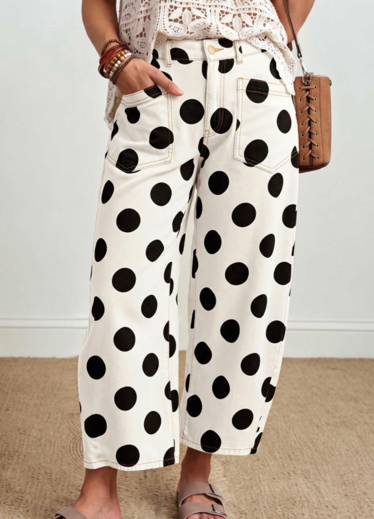 *PREORDER* Fat Polka Dot Barrel Jeans