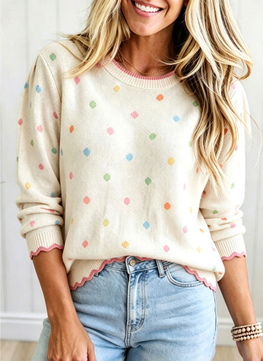 *PREORDER* Wavy Dots LS Sweater