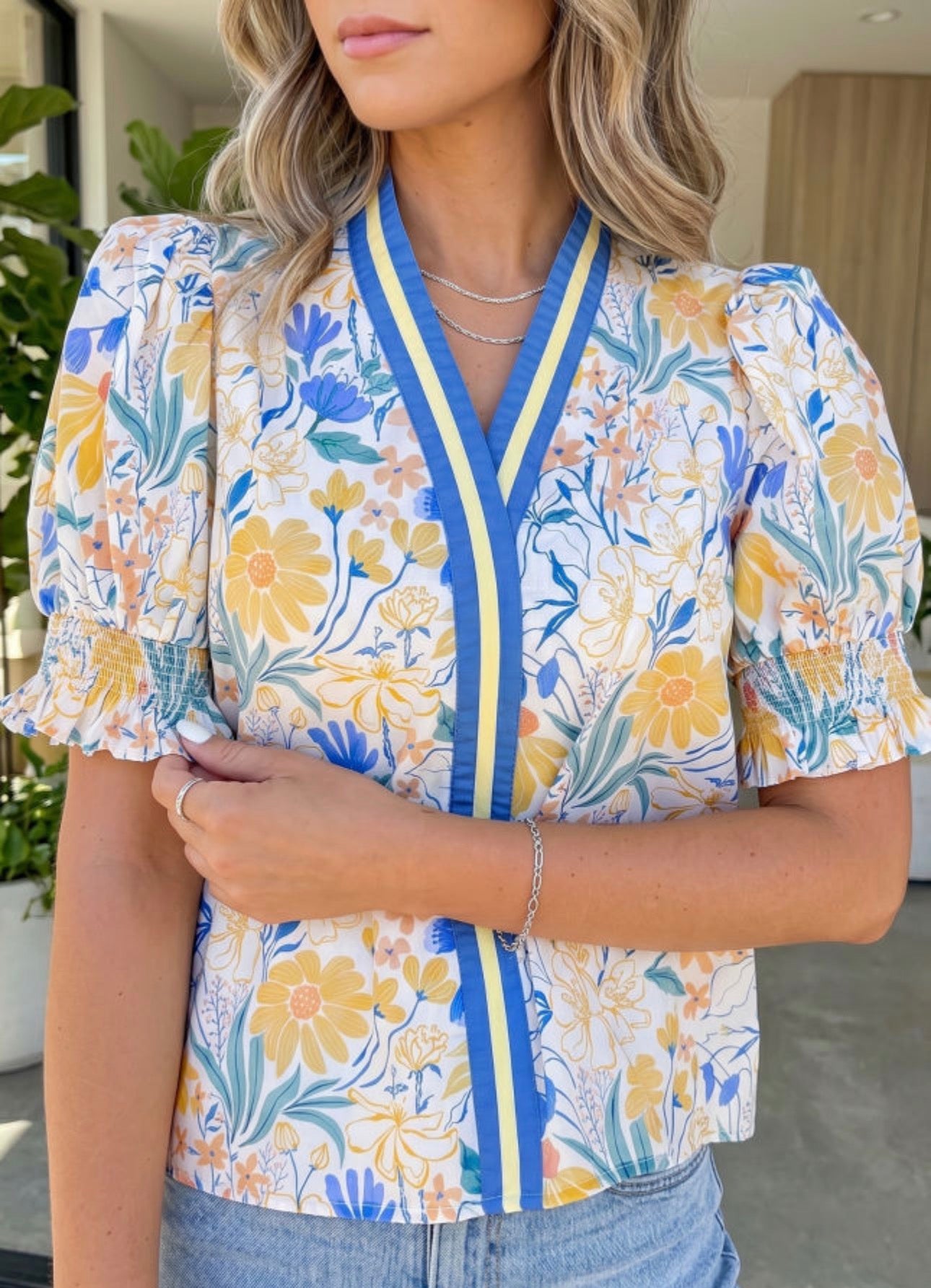 *PREORDER* Triangle Flowers Top