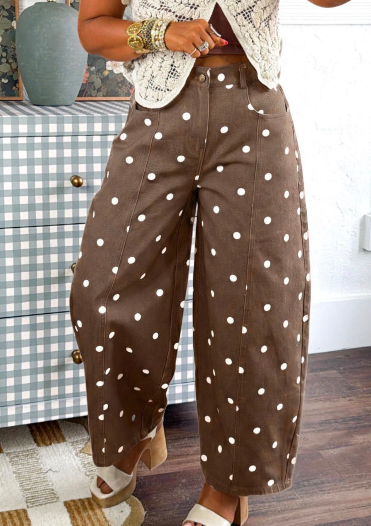 *PREORDER* Polka Dot Barrel Jeans