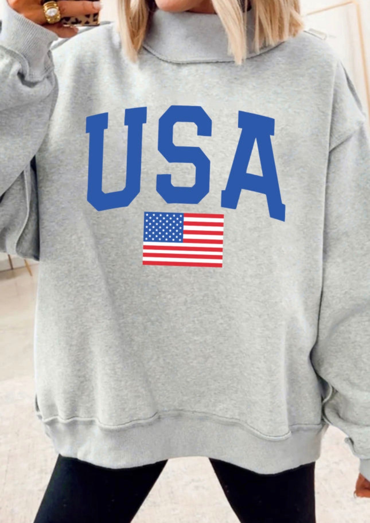 *PREORDER* USA Reversible Mock Neck