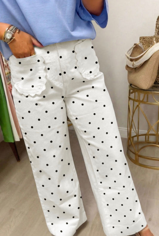 *PREORDER* Scallop Polka Dot Pants