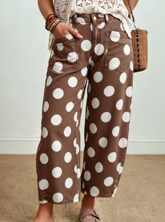 *PREORDER* Fat Polka Dot Barrel Jeans
