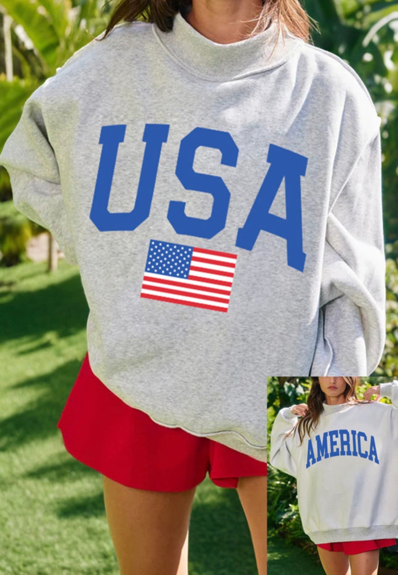 *PREORDER* USA Reversible Mock Neck