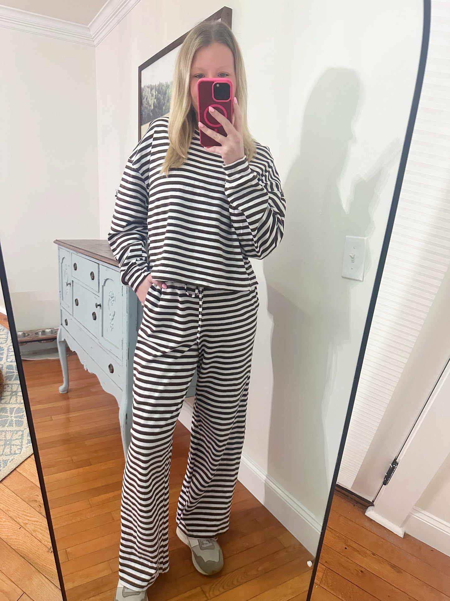 Lulu Mac Brown Stripped Long Sleeve Top
