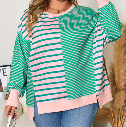 *PREORDER* Stripe It Down Plus Top