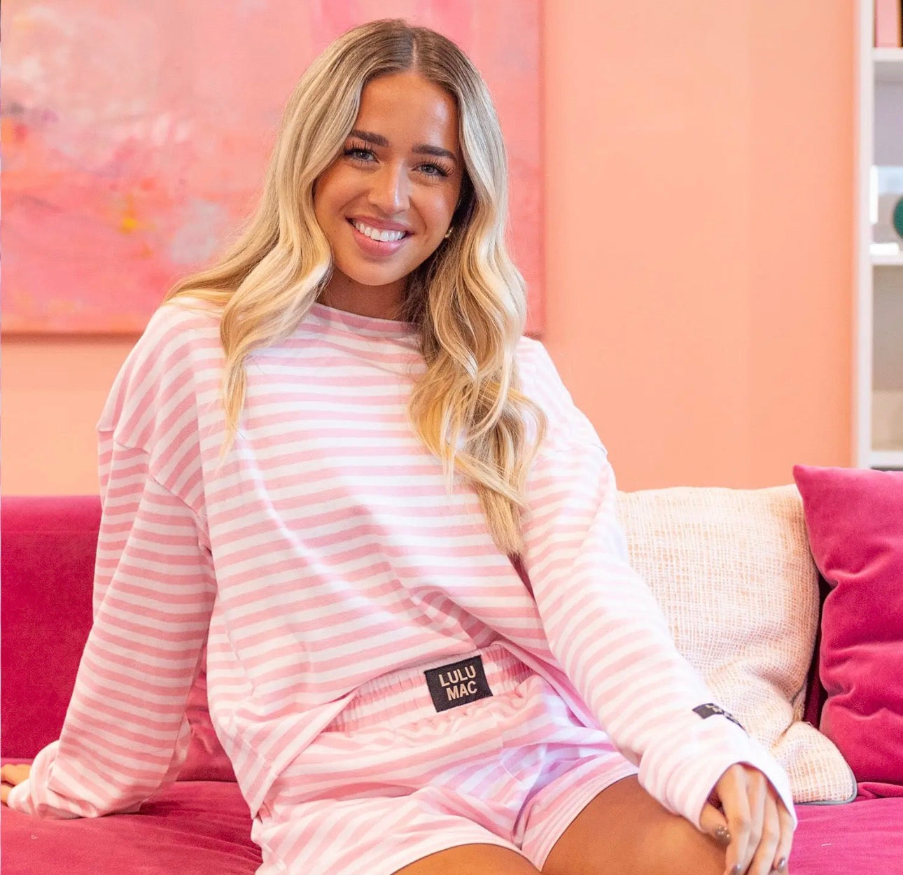 Lulu Mac Pink Stripped Long Sleeve Top