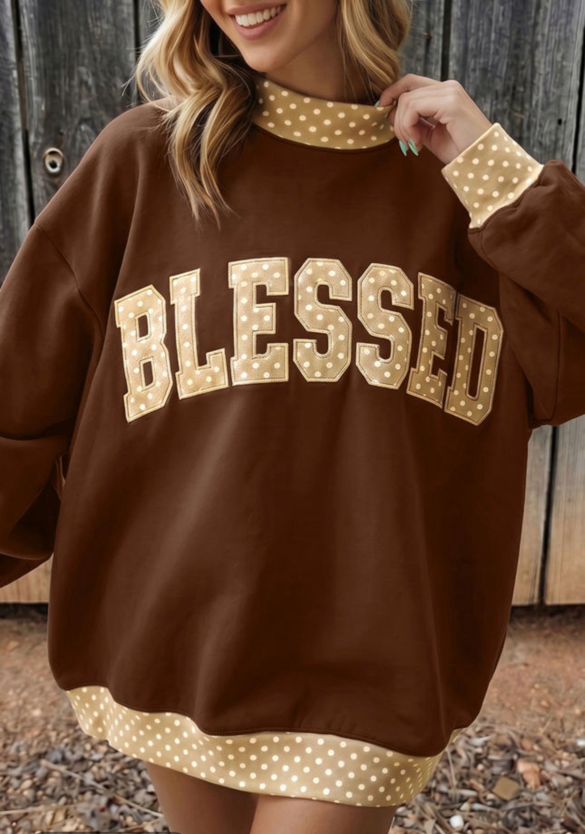 *PREORDER* Blessed Polka Dot Sweatshirt