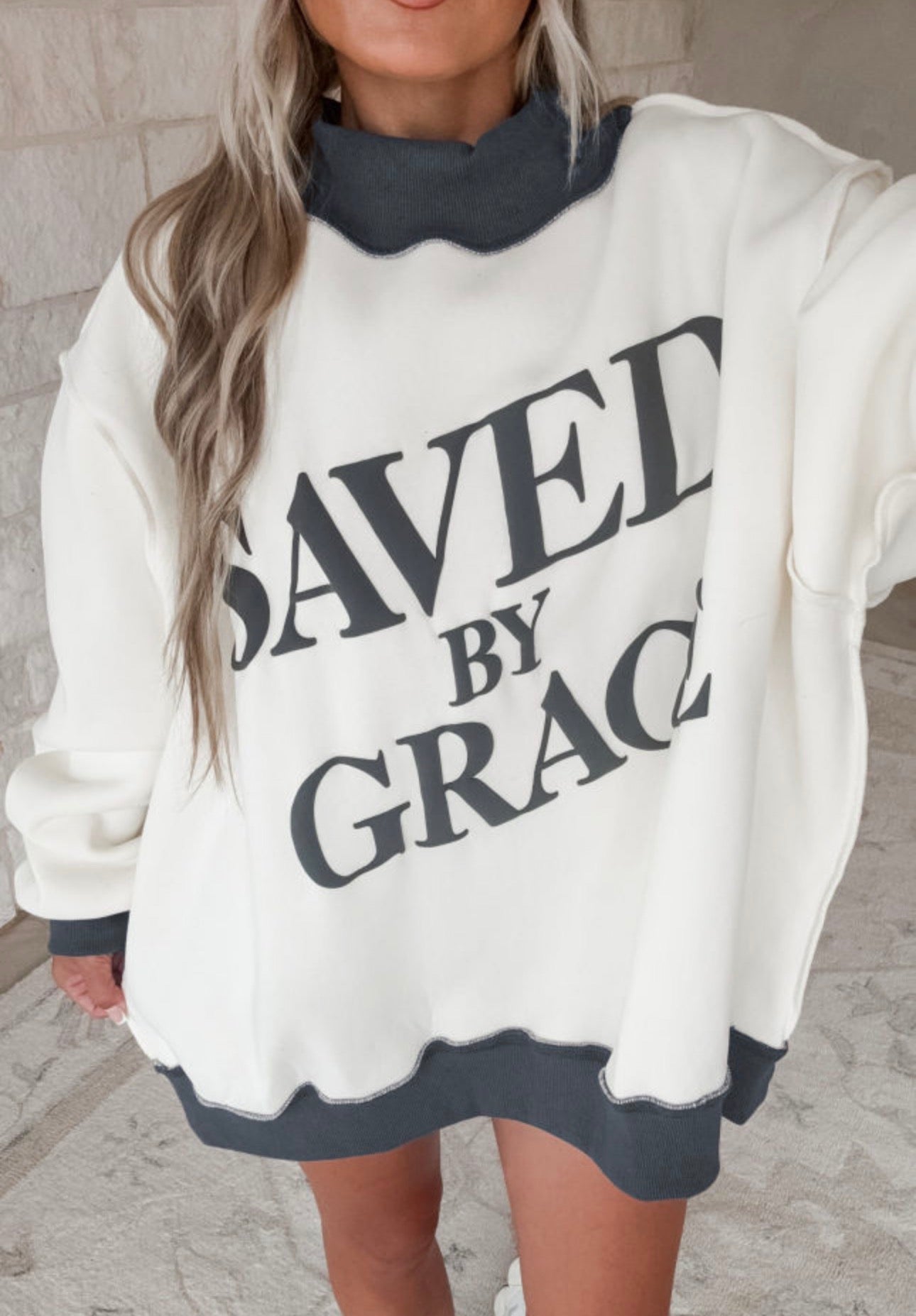 *PREORDER* Saved By Grace Block Sweatshirt